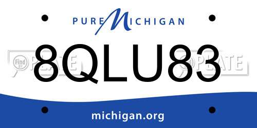 8QLU83 Michigan License Plate