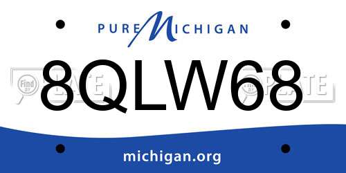8QLW68 Michigan License Plate