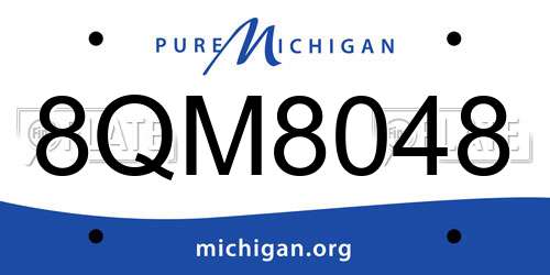 8QM8048 Michigan License Plate