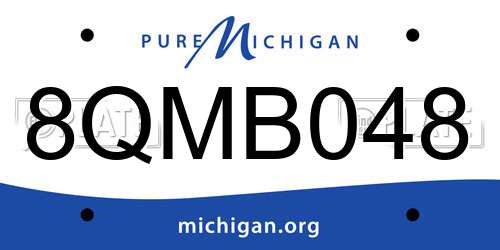 8QMB048 Michigan License Plate
