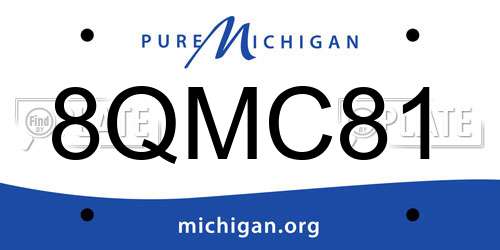 8QMC81 Michigan License Plate
