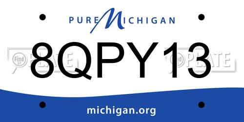 8QPY13 Michigan License Plate