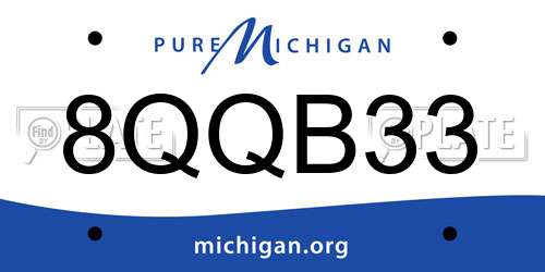 8QQB33 Michigan License Plate