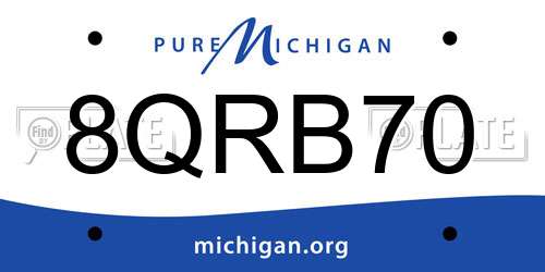 8QRB70 Michigan License Plate