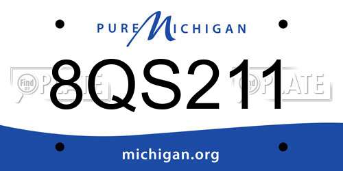 8QS211 Michigan License Plate
