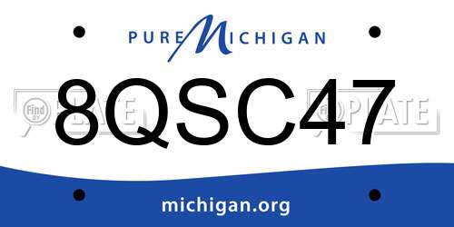 8QSC47 Michigan License Plate