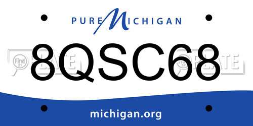 8QSC68 Michigan License Plate