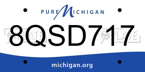 8QSD717 Michigan License Plate