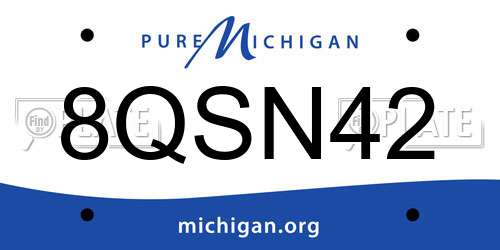 8QSN42 Michigan License Plate