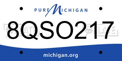 8QSO217 Michigan License Plate