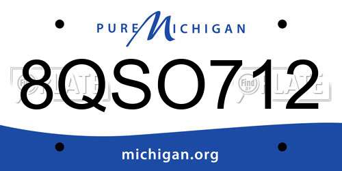 8QSO712 Michigan License Plate