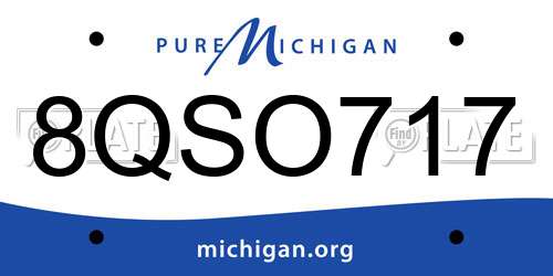 8QSO717 Michigan License Plate