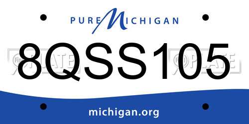 8QSS105 Michigan License Plate