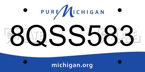 8QSS583 Michigan License Plate