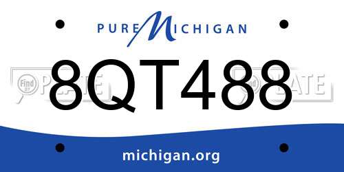 8QT488 Michigan License Plate