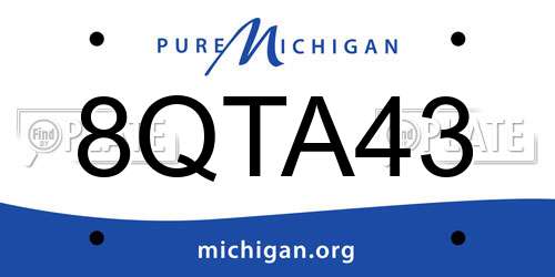 8QTA43 Michigan License Plate