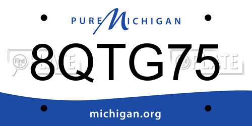 8QTG75 Michigan License Plate