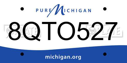8QTO527 Michigan License Plate