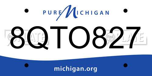 8QTO827 Michigan License Plate