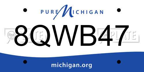 8QWB47 Michigan License Plate