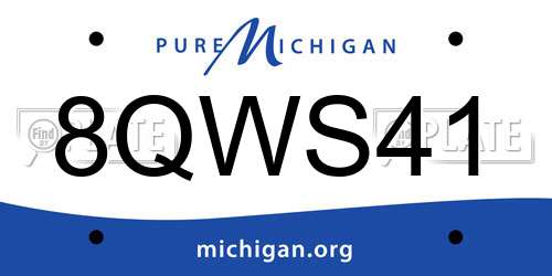 8QWS41 Michigan License Plate