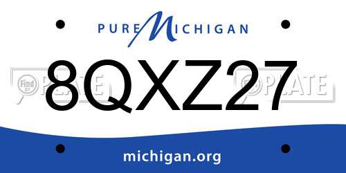 8QXZ27 Michigan License Plate