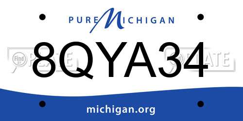 8QYA34 Michigan License Plate