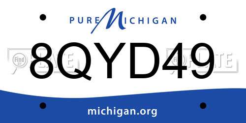 8QYD49 Michigan License Plate