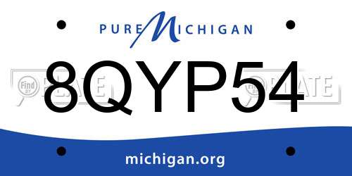 8QYP54 Michigan License Plate