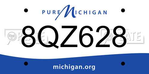 8QZ628 Michigan License Plate