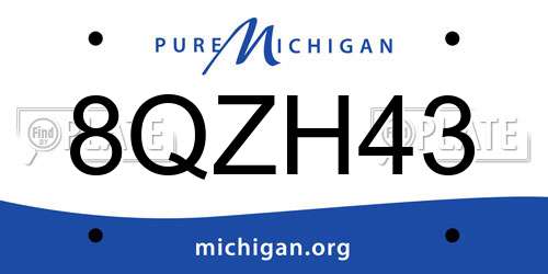 8QZH43 Michigan License Plate