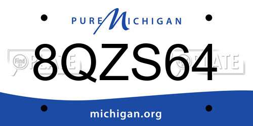 8QZS64 Michigan License Plate