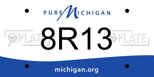 8R13 Michigan License Plate