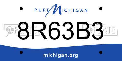 8R63B3 Michigan License Plate