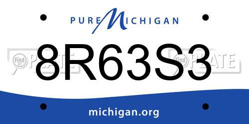 8R63S3 Michigan License Plate
