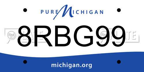 8RBG99 Michigan License Plate