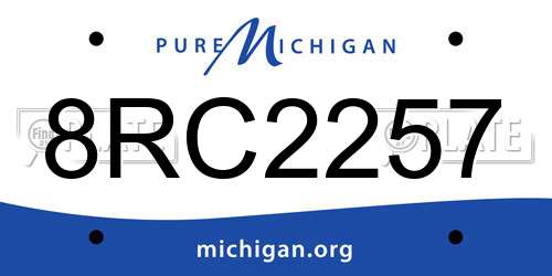 8RC2257 Michigan License Plate