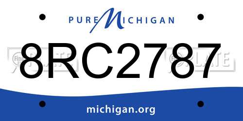 8RC2787 Michigan License Plate
