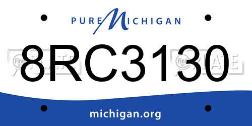 8RC3130 Michigan License Plate