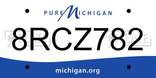 8RCZ782 Michigan License Plate