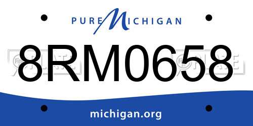 8RM0658 Michigan License Plate
