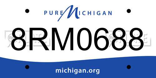 8RM0688 Michigan License Plate
