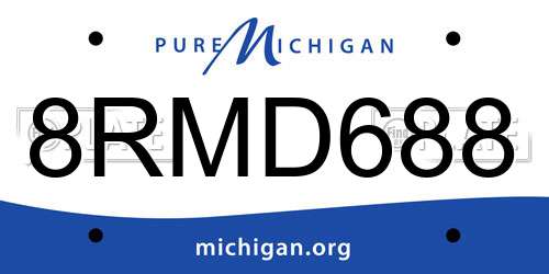 8RMD688 Michigan License Plate