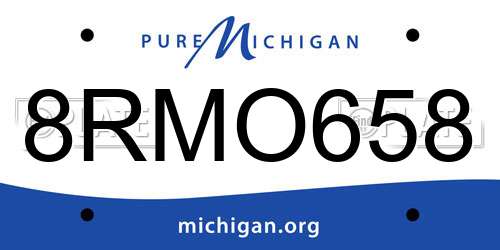 8RMO658 Michigan License Plate