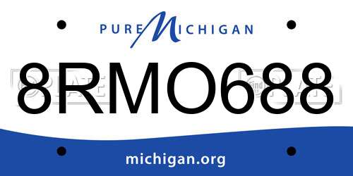 8RMO688 Michigan License Plate