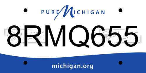 8RMQ655 Michigan License Plate