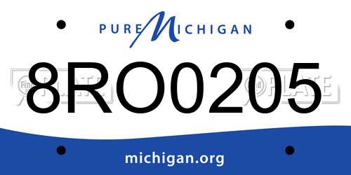 8RO0205 Michigan License Plate