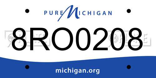 8RO0208 Michigan License Plate