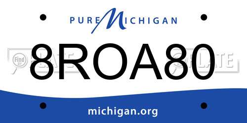 8ROA80 Michigan License Plate