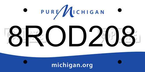 8ROD208 Michigan License Plate